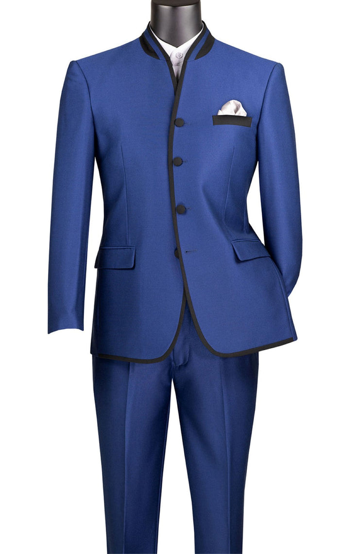 Leonardo Collection - Slim Fit Tuxedo 2 Buttons 3 Piece Suit Blue by Vinci