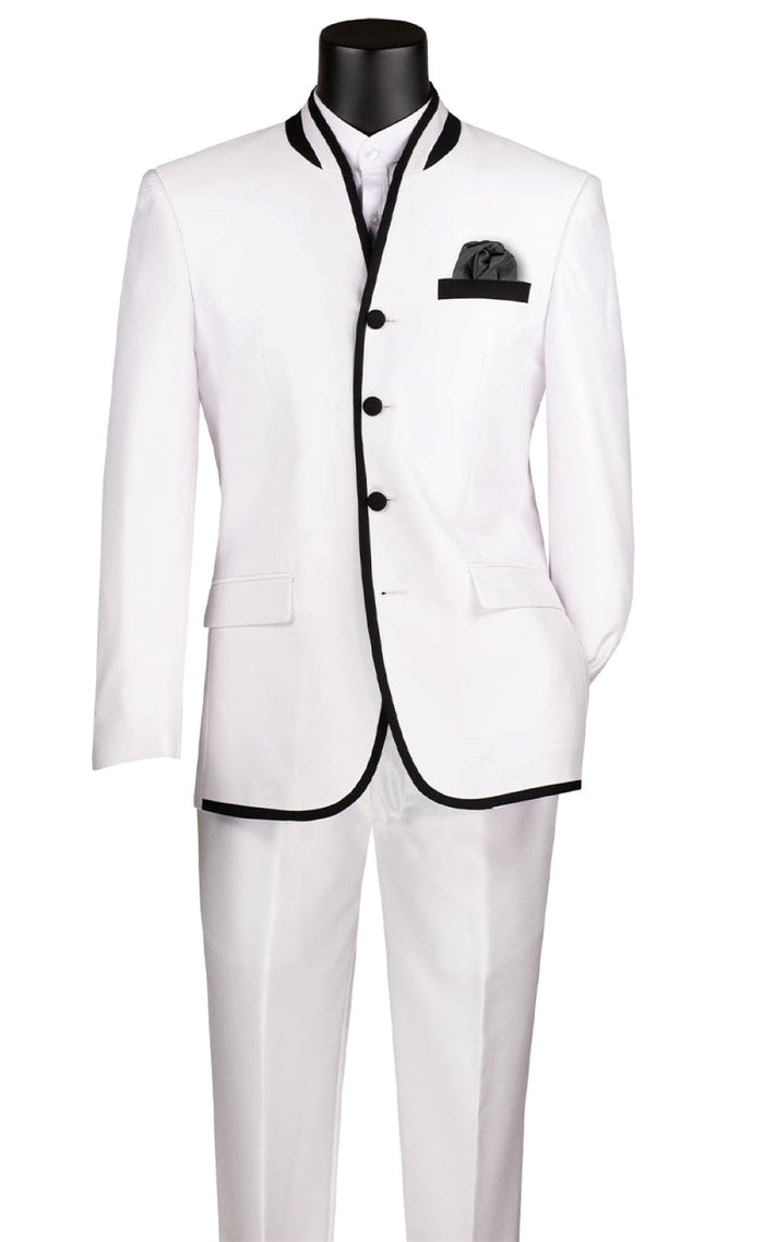 Slim Fit Men's Suit 2 Piece 2 Button in Navy by Vinci