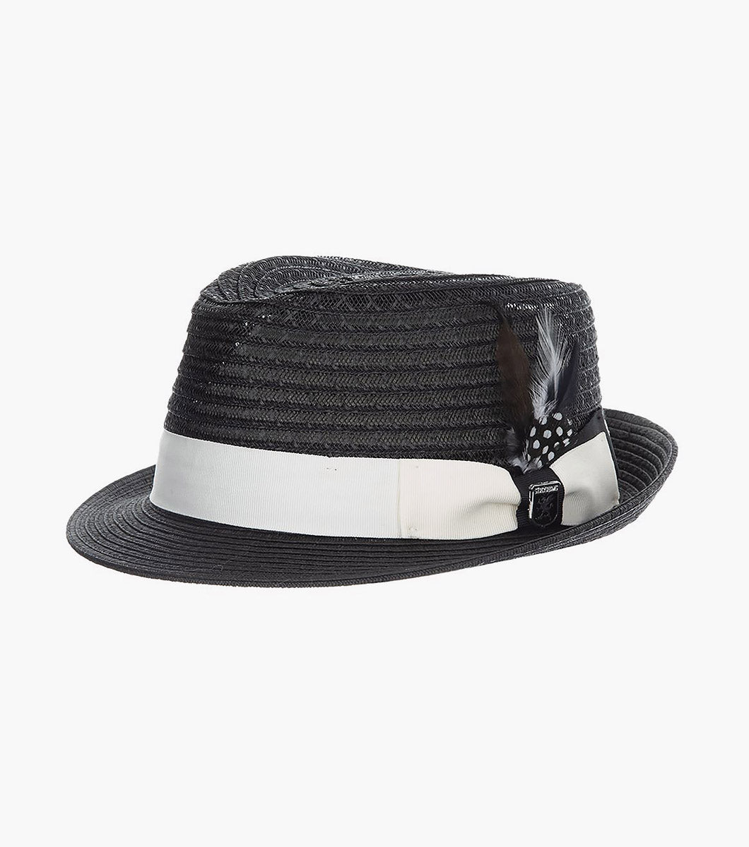 ZAYLEN FEDORA Paper Braided Pinch Front Hat