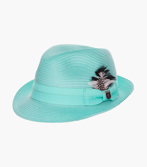 BELMONT FEDORA Poly Braid Pinch Front Hat