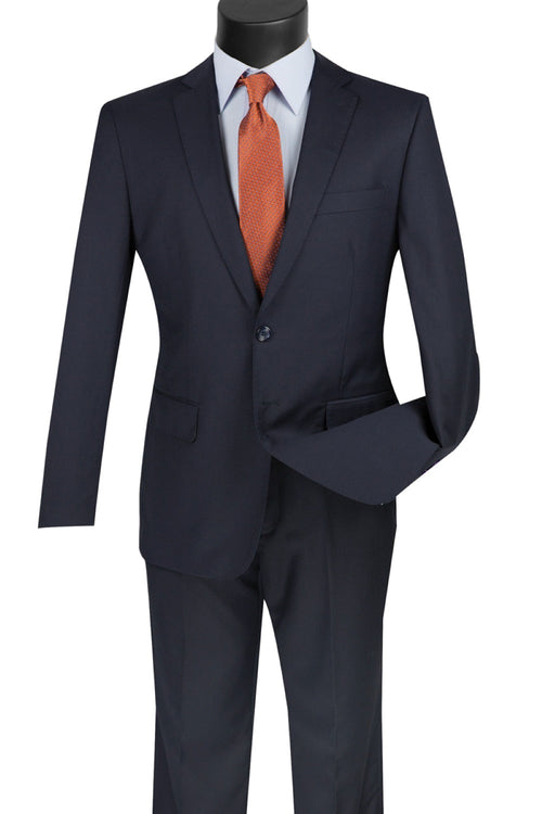 Regular Fit Satin Lapel 2 Piece Tuxedo in Black by Vinci