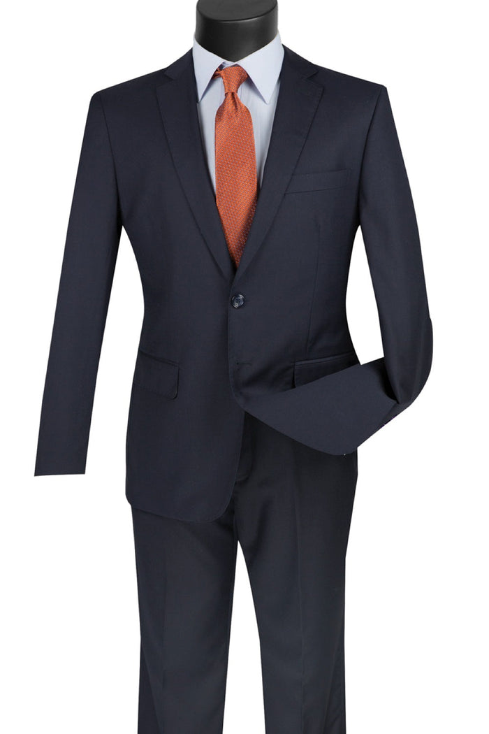 Regular Fit Satin Lapel 2 Piece Tuxedo in Black by Vinci