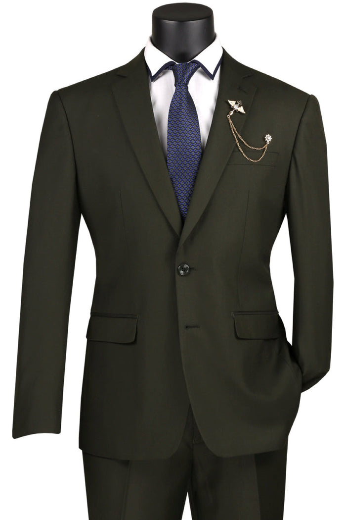Ivory Slim Fit Men's 2 Piece Business Suit 2 Button by Vinci