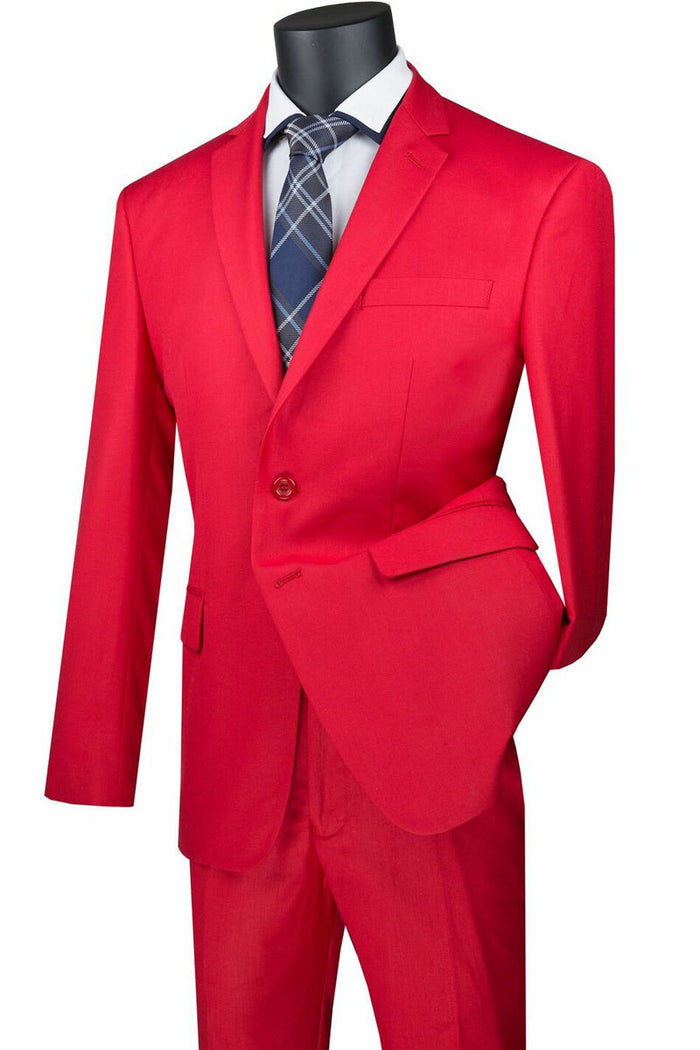 Slim Fit 3 Piece Satin Suit in Champagne Beige by Vinci