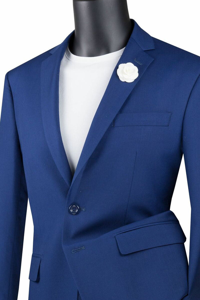 Men's Slim Fit 2 Piece Suit Single Breasted 2 Button Design Brown by Vinci