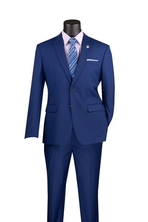 Men's Slim Fit 2 Piece Suit Single Breasted 2 Button Design Brown by Vinci