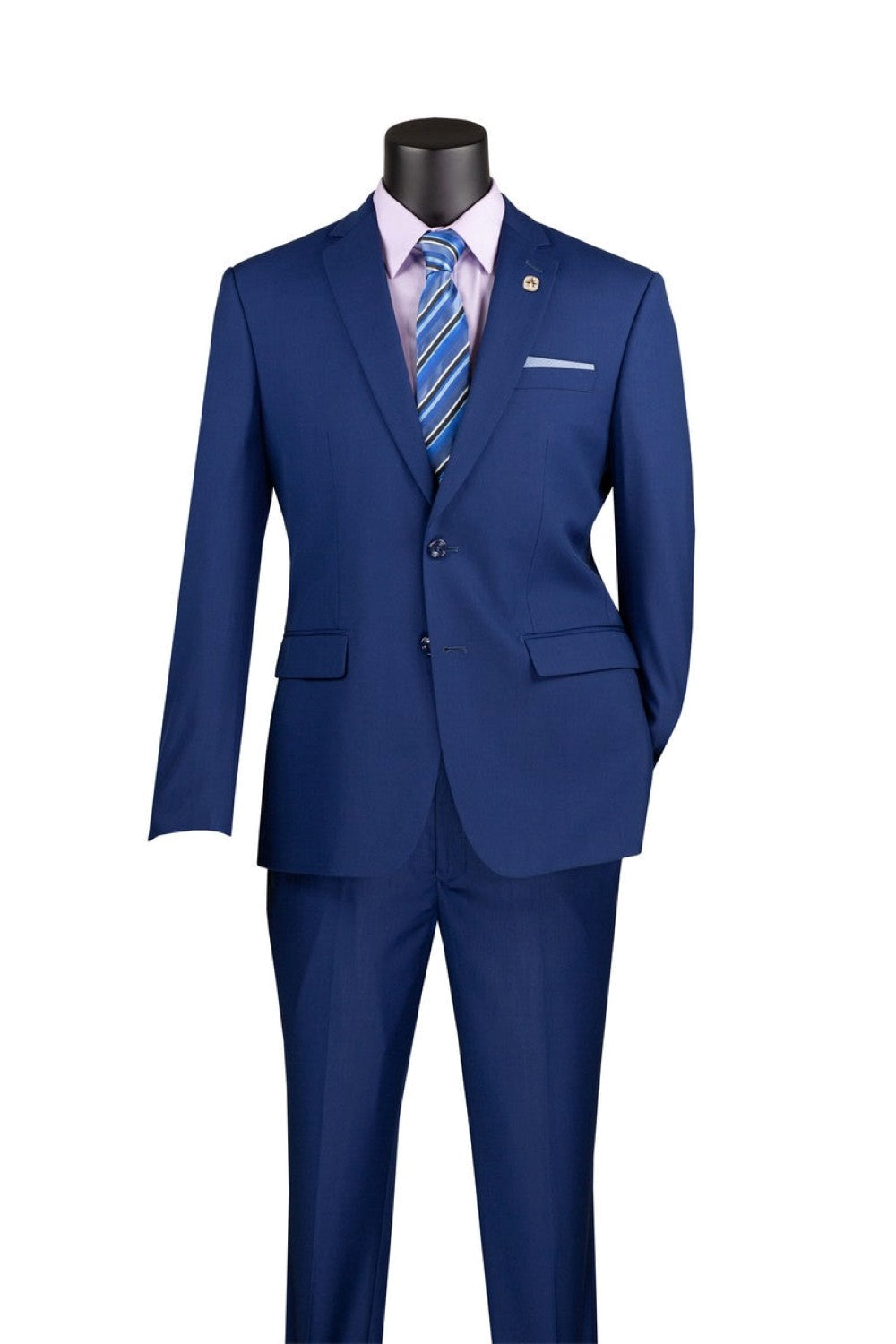 Men's Slim Fit 2 Piece Suit Single Breasted 2 Button Design Brown by Vinci