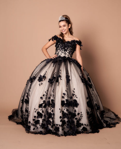 3D Floral Quinceanera Dress Off Shoulder Ball Gown by Calla SCL30005