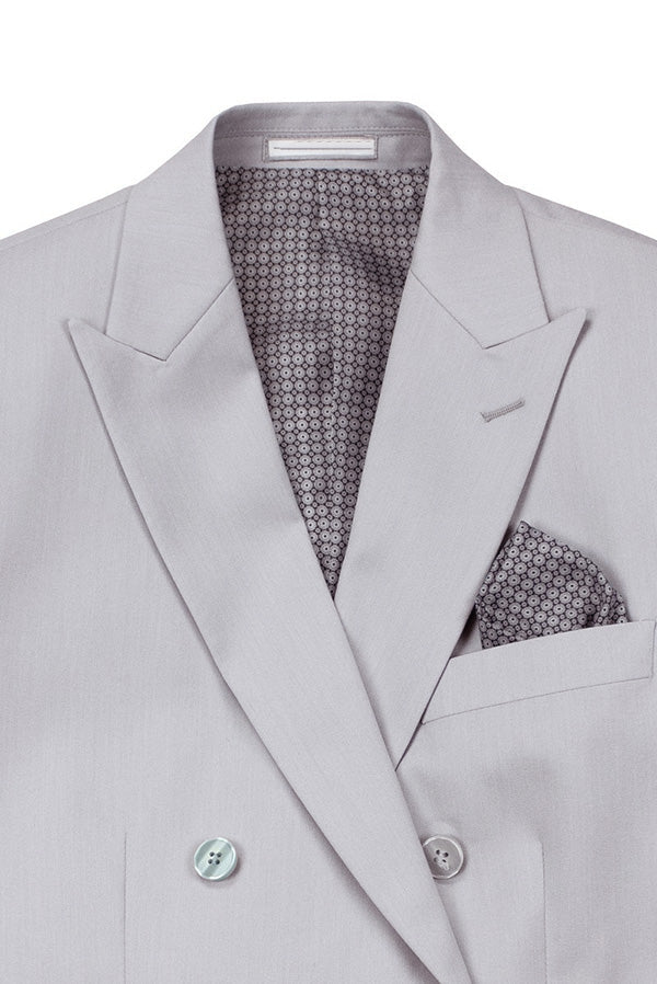 Peach Slim Fit Double Breasted 2 Piece Suit with Flexible Elastic Waistband by Vinci