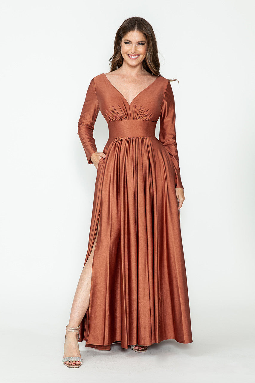 Mother Of The Groom Dress Thigh Slit Flare Formal Gown