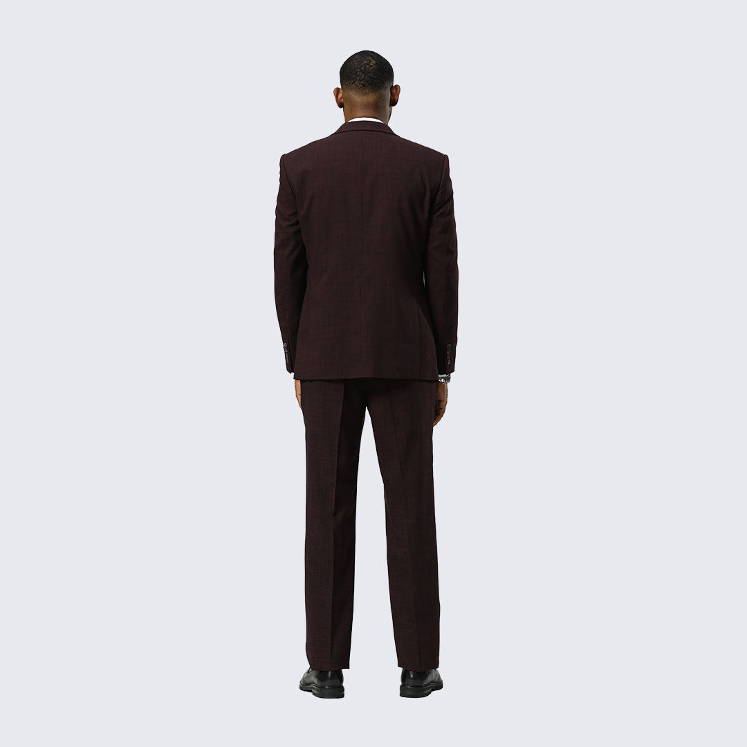 Burgundy Canvas Print Three Piece Suit By Stacy Adams - Wedding - Prom