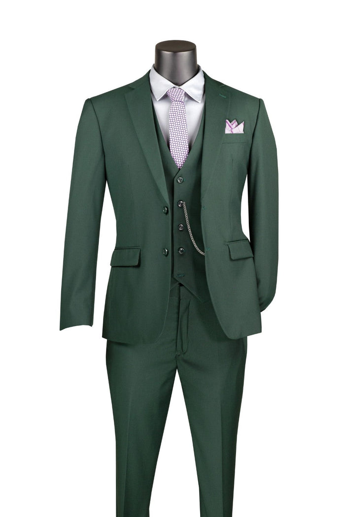 (38R, 46R, 50L) Slim Fit 2 Piece Suit in Burgundy by Vinci