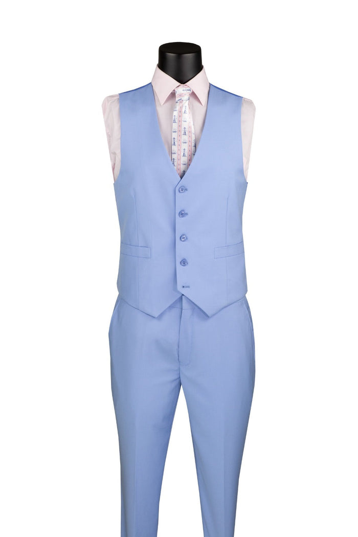 (Limited Sizes) Slim Fit 2 Piece Medium Gray Suit by Vinci