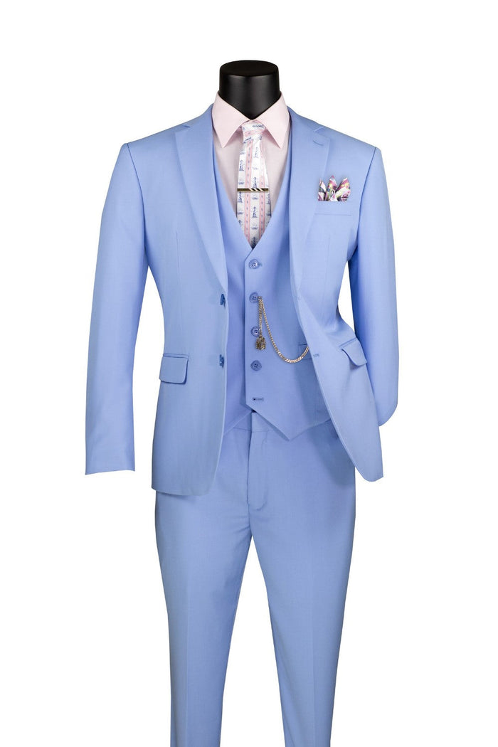 (Limited Sizes) Slim Fit 2 Piece Medium Gray Suit by Vinci