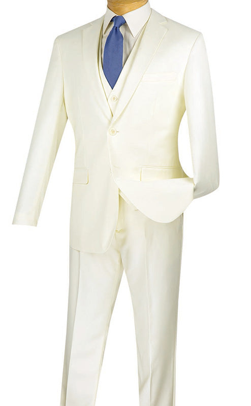 (38R, 46R) Regular Fit 2 Piece Tuxedo In White by Vinci