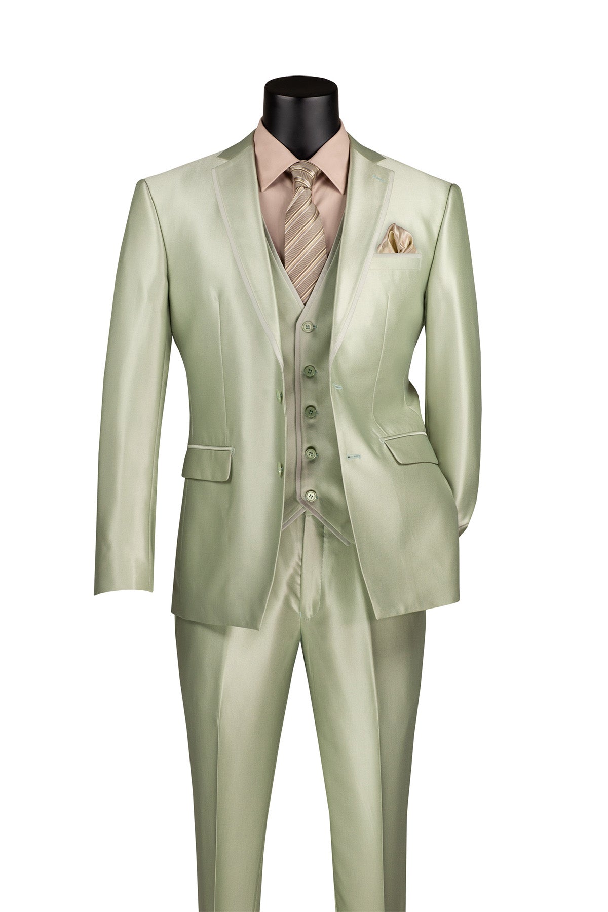 Slim Fit Tuxedo 3 Piece with Jacquard Pattern in Light Blue by Vinci