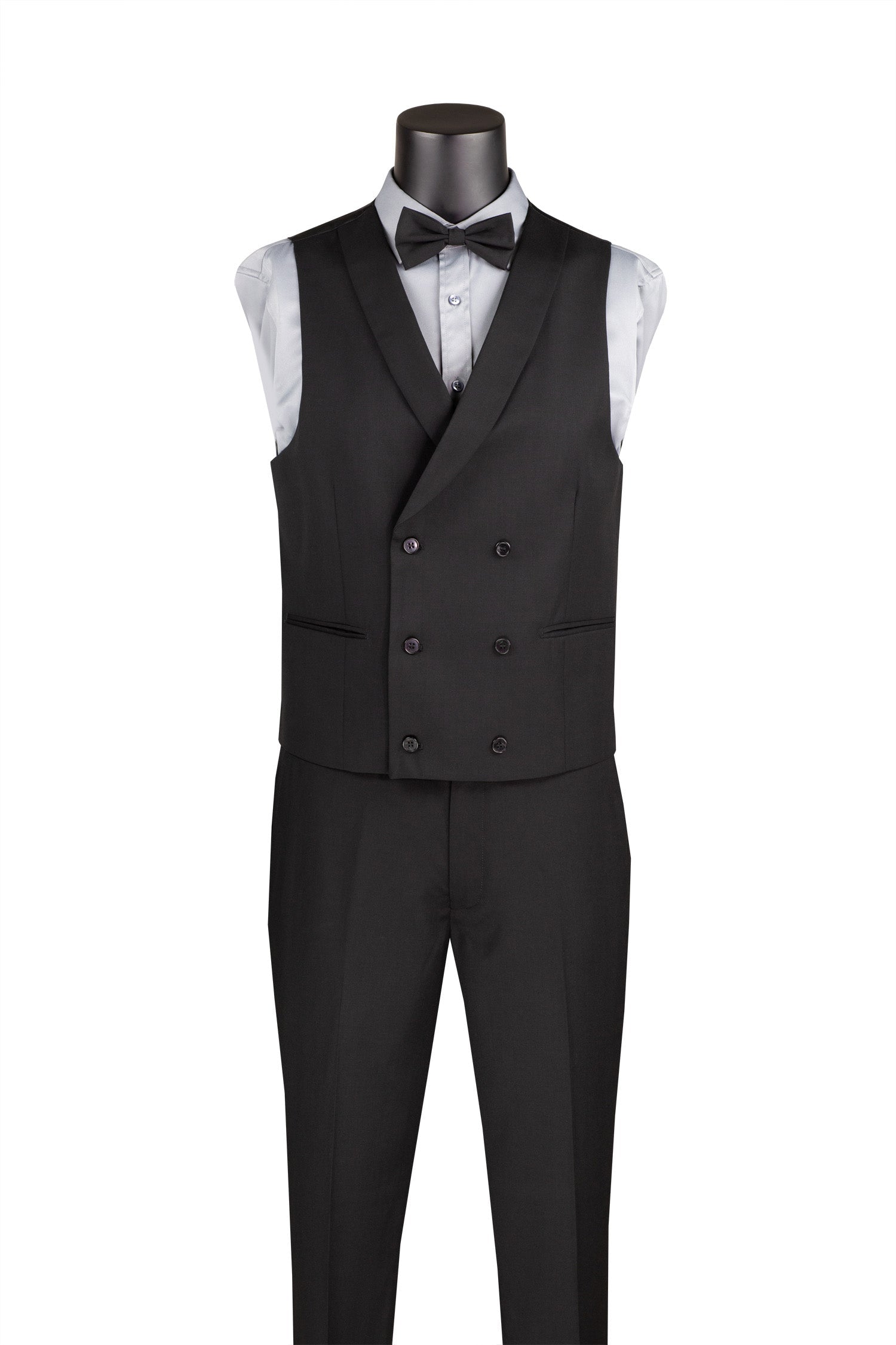 Men's Slim Fit Velvet Tuxedo 2 Piece in Black by Vinci