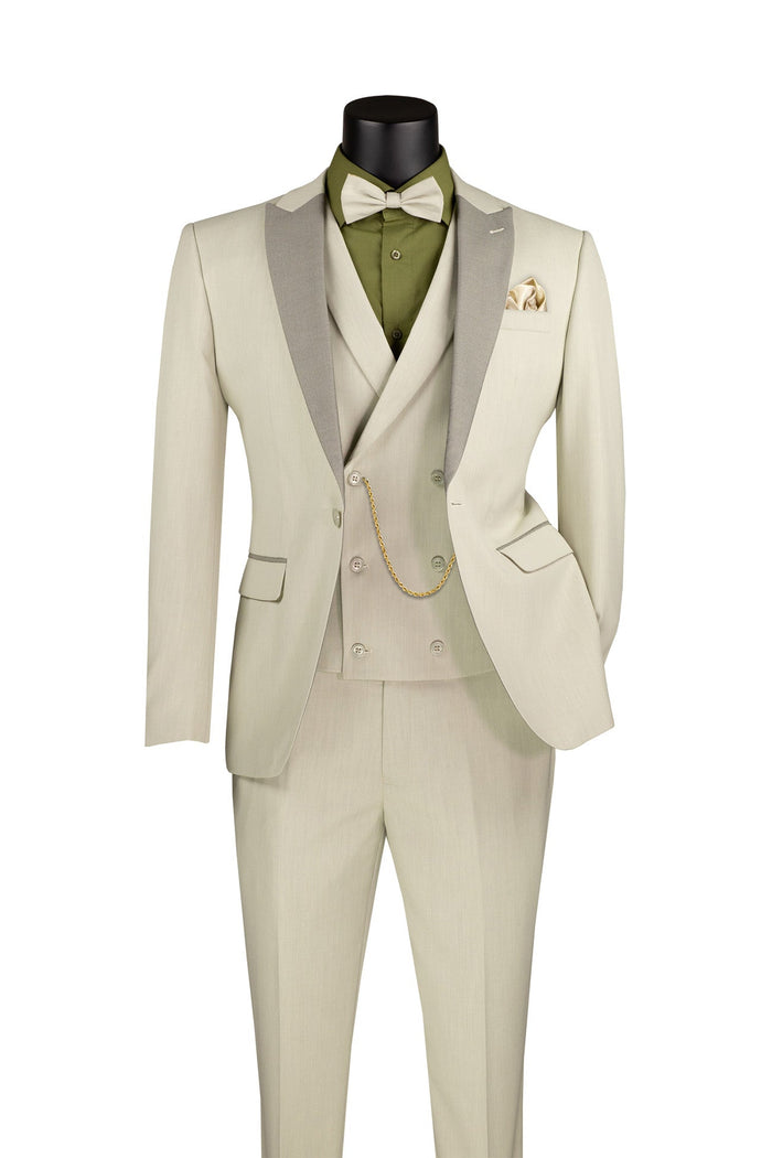 Champagne Sim Fit Tuxedo 2 Pieces with Matching Bow Tie by Vinci