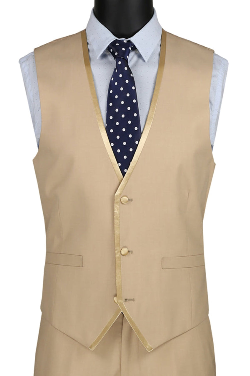 Olympia Collection - Glen Plaid Regular Fit Suit 3 Piece Tan by Vinci