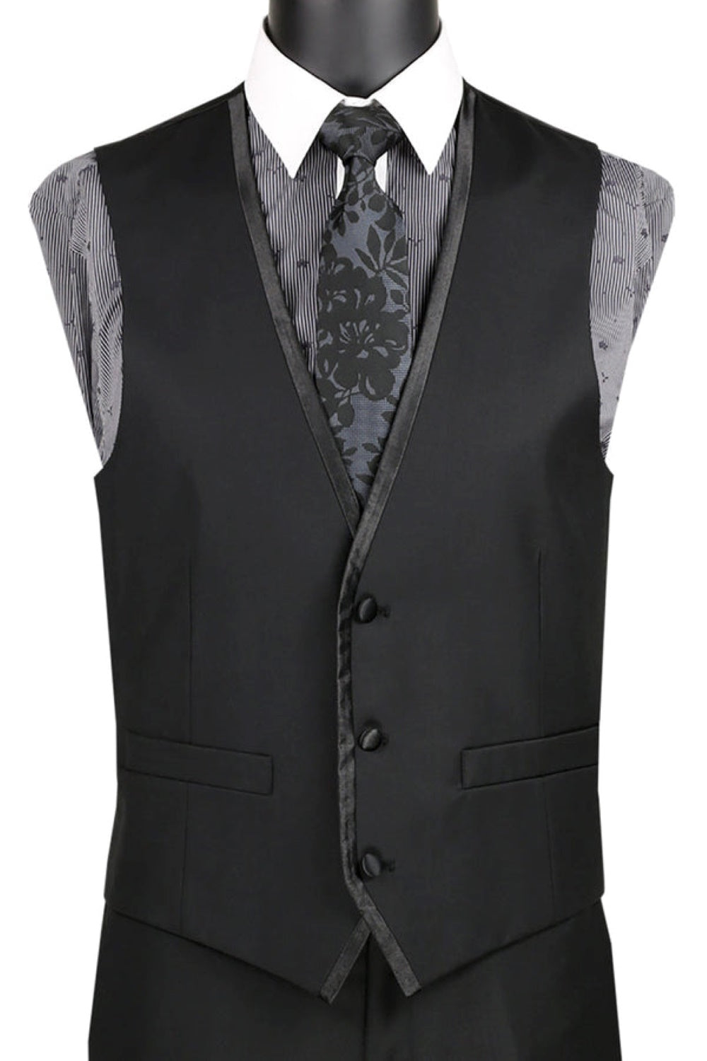 Atlantis Collection - Black Regular Fit Double Breasted 2 Piece Suit by Vinci