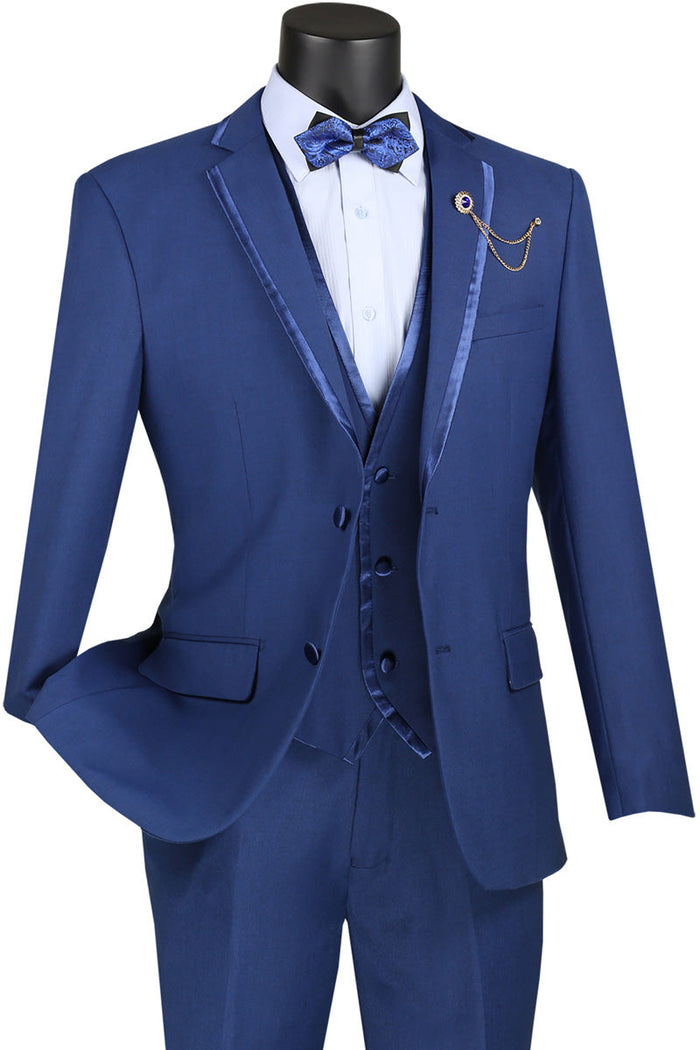 Ramses Collection - Brown Regular Fit Double Breasted 2 Piece Suit with Flexible Elastic Waistband by Vinci