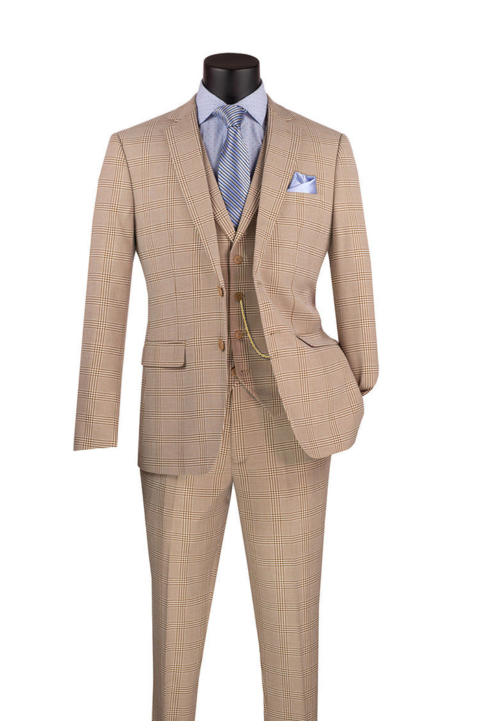 Men's Slim Fit Velvet Tuxedo 2 Piece in Navy blue tweed suit by Vinci