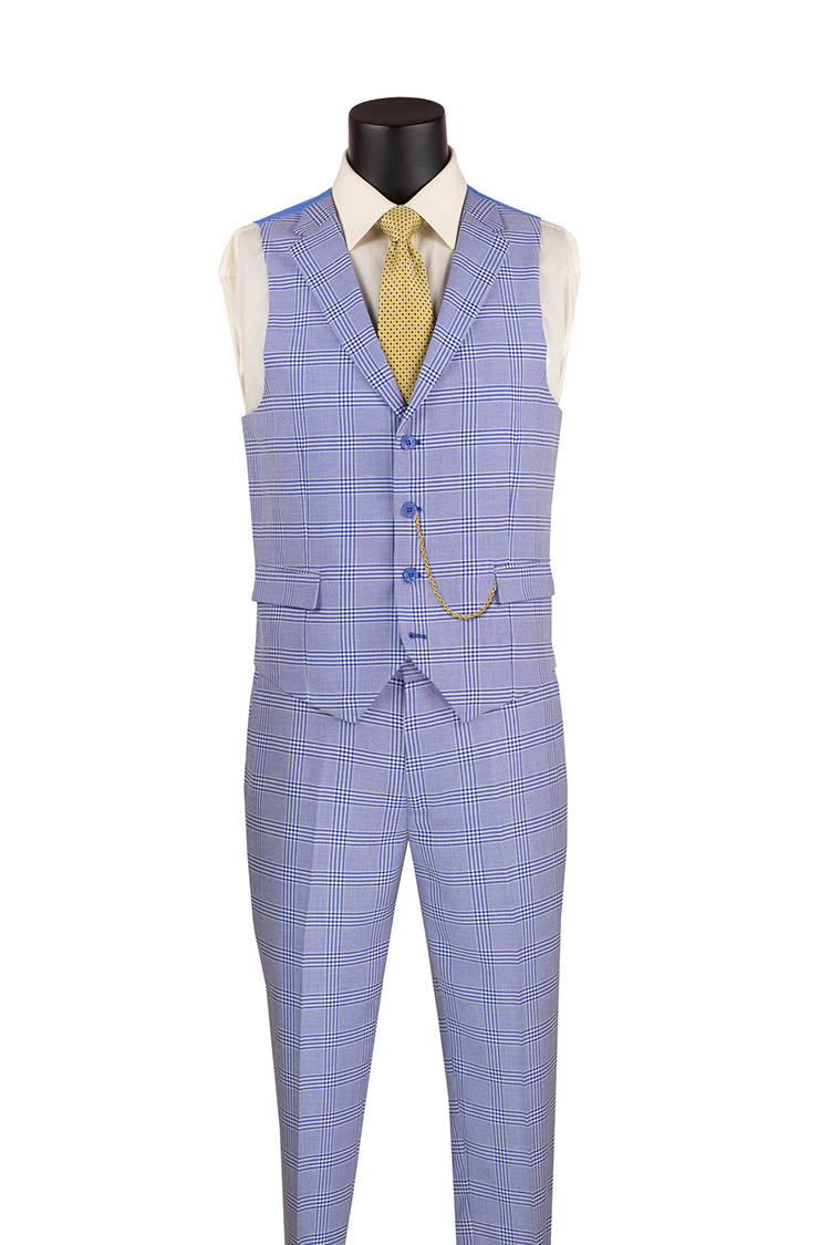 Santorini Collection - Regular Fit Red Tuxedo 4 Piece with Vest Bow Tie Adjustable Waistband by Vinci