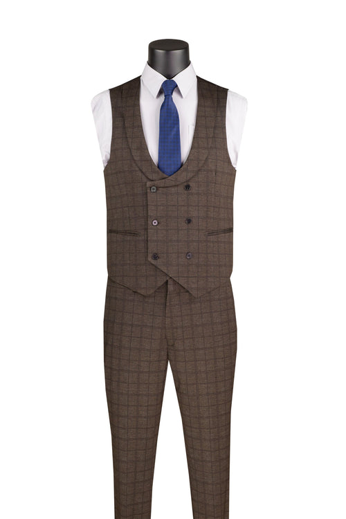 Odyssey Collection - Purple Regular Fit 3 Piece Suit 2 Button Gangster Stripe by Vinci