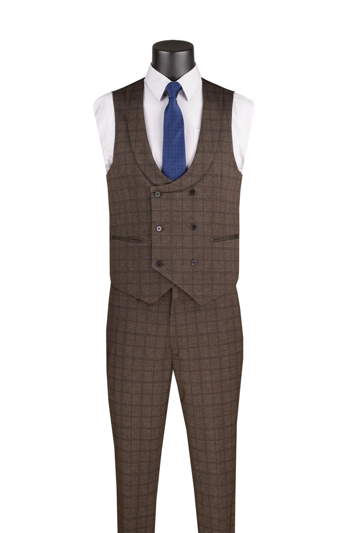 Odyssey Collection - Purple Regular Fit 3 Piece Suit 2 Button Gangster Stripe by Vinci