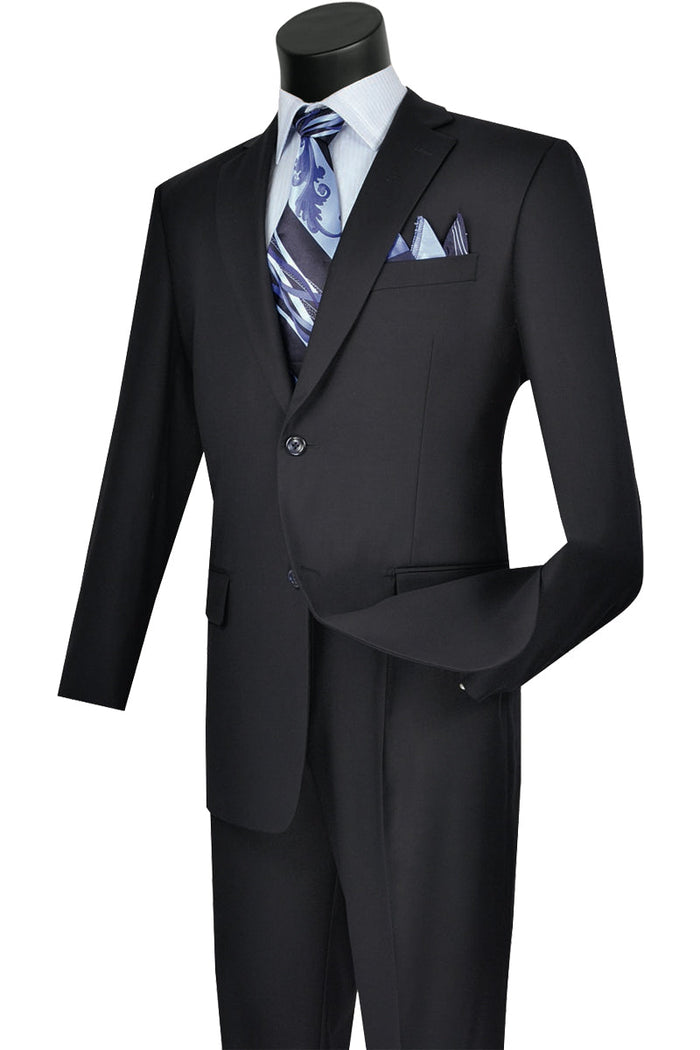Mens 2 Button Classic Fit Pleated Pant Suit in Khaki by Vinci