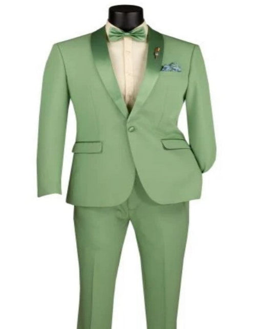 Mens Two Piece Shawl Lapel Slim Fit Tuxedo