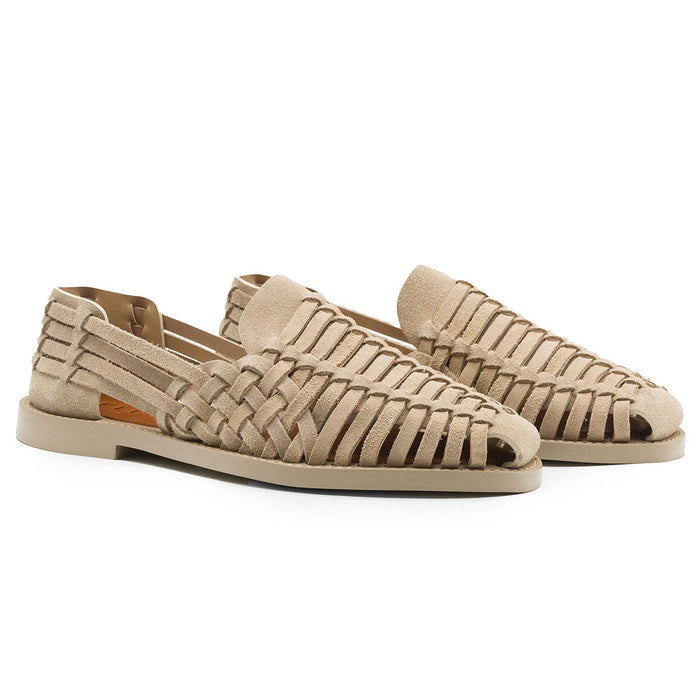 Zelli Sandali Woven Suede Huarache Loafer in Sand