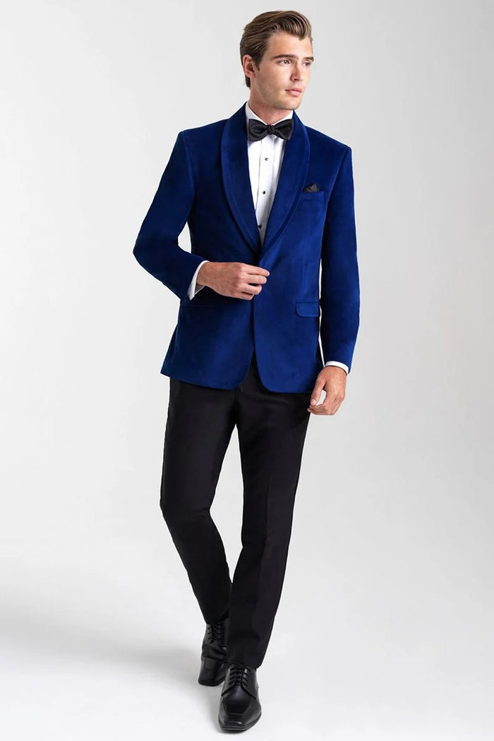 Velvet Blazer - Mens Blazer - Dinner Jacket - Venice Sapphire Blue Velvet Dinner Jacket Separates by mensusain