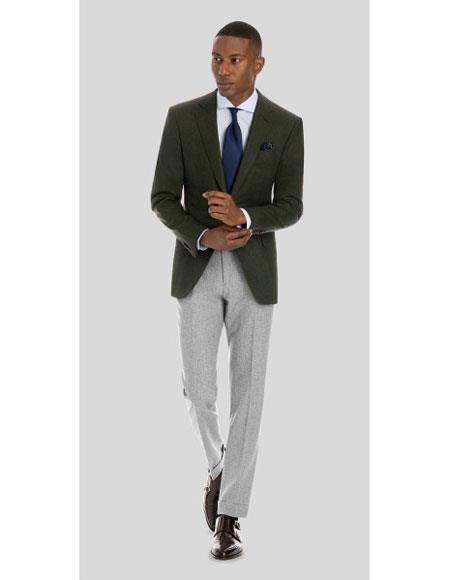 Men's Forest Green 2 Button Solid Pattern Cheap Priced Designer Fashion Dress Casual Blazer For Men On Sale