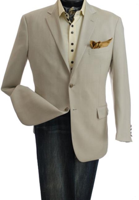 Men's Single Beasted Blazer - Natural mensusa