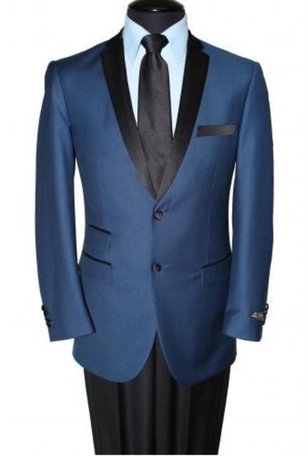 Men's Two Button Navy Blue Blazer Jacket mensusain