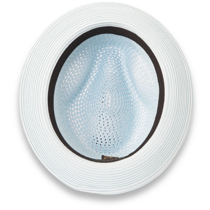 Castor Crushable Straw Hat Fedora in Sky Blue by Ferrecci USA