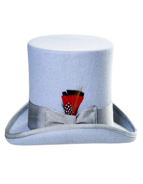 Victorian Steampunk Top Hat - 1800 19th Century - Dressy Loden Felt Top Sky Blue Hat by USA Men's Outlet