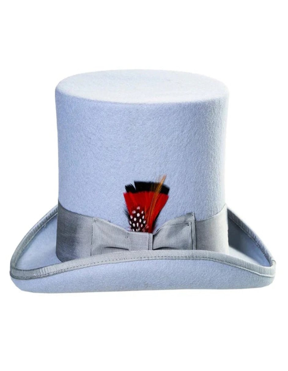Victorian Steampunk Top Hat - 1800 19th Century - Dressy Loden Felt Top Sky Blue Hat by USA Men's Outlet