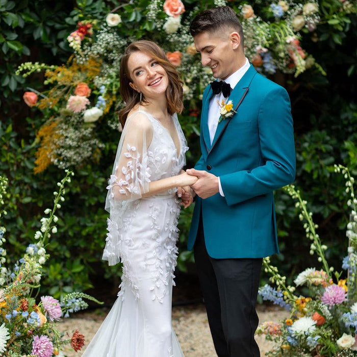 Teal prom tuxedo PROMTUXEDO