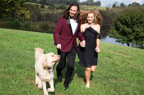 Burgundy Prom tuxedo