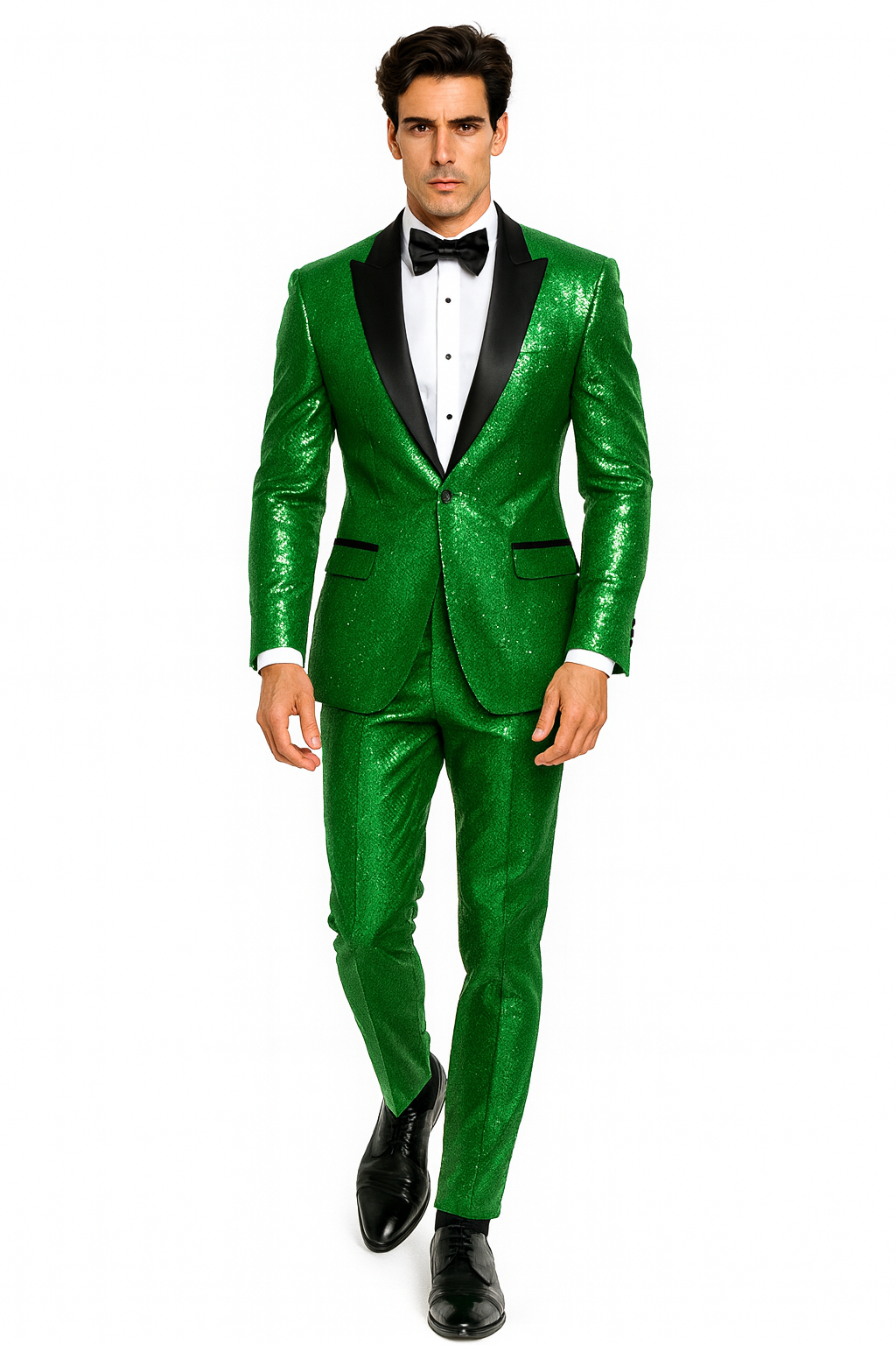 Sequin Suit - Shiny Suit - Emerald Green Suit - Metallic Fabric suit - Stage Tuxedo - Groom Suit Jacket + Pants