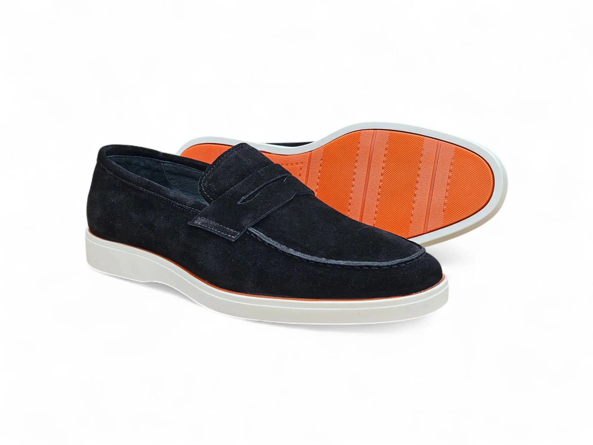 Supple Suede Penny Loafer with Sporty Sole