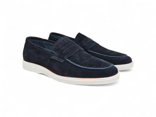Carrucci Supple Suede Penny Loafer with Sporty Sole