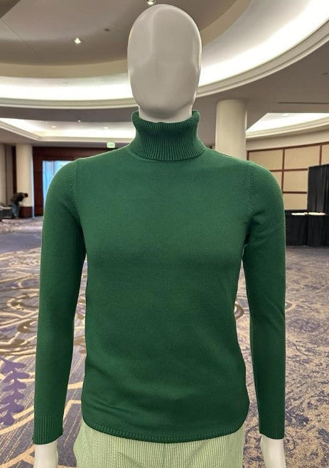 Turtleneck Sweater - Slim in Color Emerald Green by USA Men's Outlet