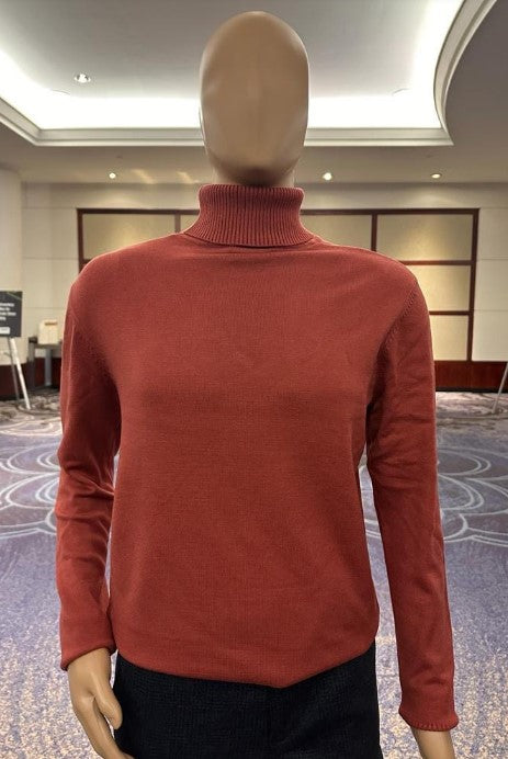 Turtleneck Sweater - Slim in Color Rust by USA Men's Outlet