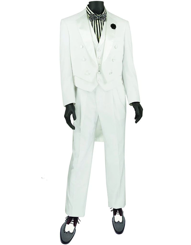 White Prom Suit - White Prom Tuxedo Suits - White Wedding Classic Tail  Tuxedo
