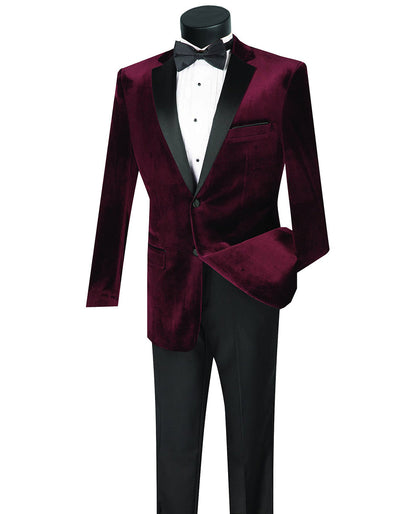 Maroon Prom Suit - Maroon Prom Tuxedo Suits - Maroon Wedding Tuxedo Mens Velvet Notch Prom Tuxedo in Burgundy