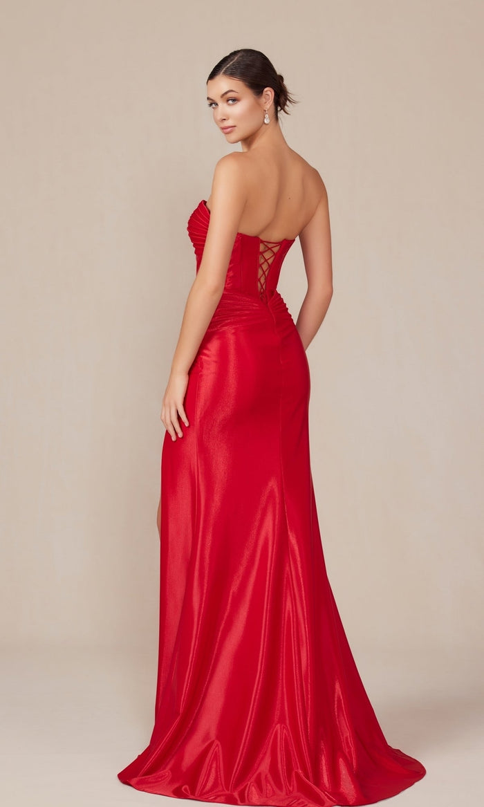 Nox Anabel T1489 Stunning Strapless Lace-Up Prom Gown