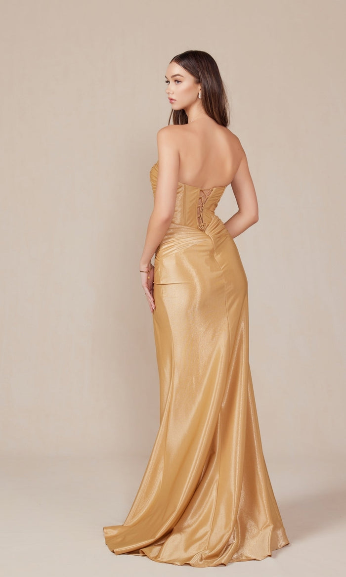 Nox Anabel T1489 Stunning Strapless Lace-Up Prom Gown